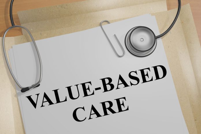 3D illustration of 'VALUE-BASED CARE' title on a medical document